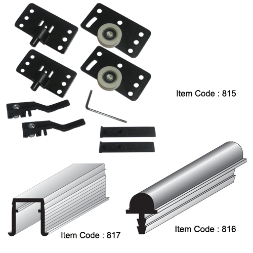 Buy Wardrobe Sliding Fitting for 3 Doors (Inset) 60 Kg with 3 Mtr track Online in India