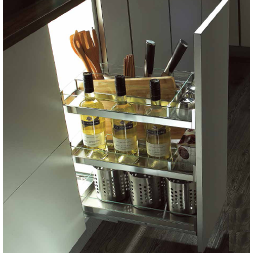 Buy 3 Shelf Glass Organizer with Silent Soft Closing 300mm Online