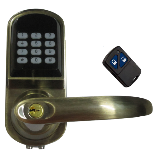 Buy Digital Remote Door Lock Antique Brass Finish Online In