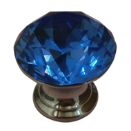 Cabinet Knob in Blue Crystal