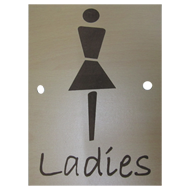 LADIES Signage - 6X9 Inch - Light Wood