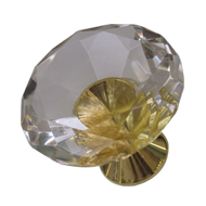Cabinet Knob - 60mm - Clear Crystal/Gol
