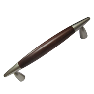 Cabinet Handle - Brown Wood with SS Fin