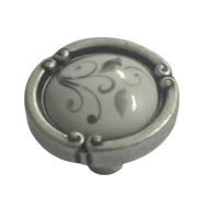 Cabinet Ceramic Knob - Antique Silver F