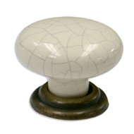 Cabinet Knob - 34mm - Beige/Grey with A