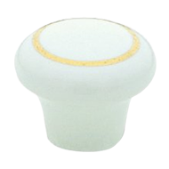 Cabinet Knob - 25mm - Bright Gold/ Whit