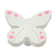 Butterfly Cabinet Knob in White/Pink Co