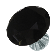 Cabinet Knob - 30mm - Black Crystal/Chr