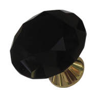 Cabinet Knob - 30mm - Black Crystal/Gol