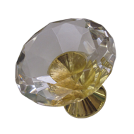 Cabinet Knob - 40mm - Clear Crystal/Gol