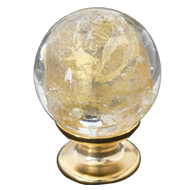 Glass furniture knob transparent with l