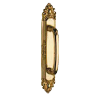 Door Pull Handle on Plate - Gold Plated