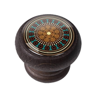 Arabesque Design Walnut Colour Wood Kno