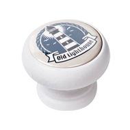 Lighthouse Design White Wood Knob