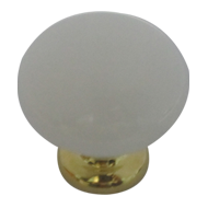 Cabinet Knob - Gold/White Finish - Dia