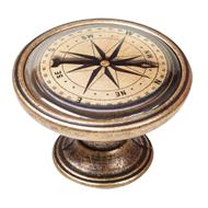 Compass Design Antique Cabinet Knob