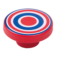 Cabinet Knob with Red and Blue Circles 