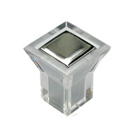 Cabinet Knob - 22mm - Crystal Clear wit