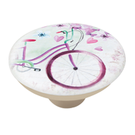 Bicycle Print Cabinet Knob for your Kid
