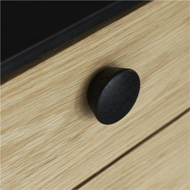 Beret Wood Cabinet Knob - Black Ash Fin