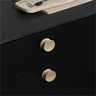Pulley Cabinet Knob - Oak Lacquered Fin