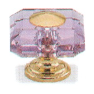 Square Pink Crystal Cabinet Knob - 35mm