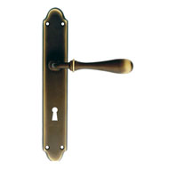 Tosca Door Handle On Plate Aged Brass F