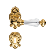 Ninfa Crystal Brass Lever Handle on Ros