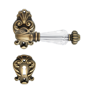 NINFA Crystal Brass Lever Handle on Ros