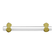 PROFILI crystal pull handle on brass ba