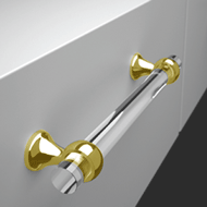 M510 Crystal Furniture Handle on Brass 