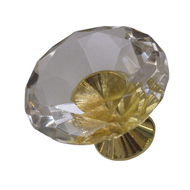 DELUXE clear crystal cabinet knob - cle