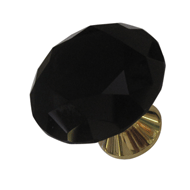 DELUXE black crystal cabinet knob - bla