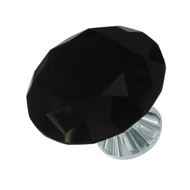 DELUXE black crystal cabinet knob -  bl