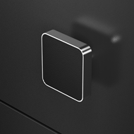 CUOIO cabinet knob - black / chrome Fin