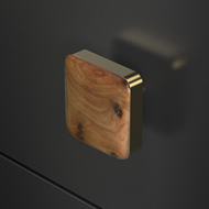 WOOD cabinet knob - thuja radica / gold