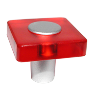Cabinet Knob in Red Transparent Colour