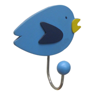 Bird Hook - 1 Peg - Wood/Metal - Multic