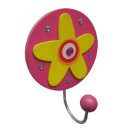 Flower Hook - 1 Peg - Wood/Metal - Mul