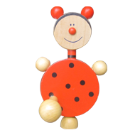 Ladybug Hook - 1 Peg - Wood - Multicolo