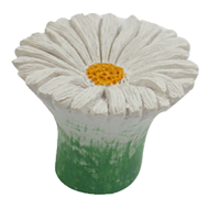 White Daisy Flower Shaped Cabinet Knob