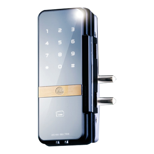 Buy Digital Rim Lock for Glass Door Mirror Finish Online in India