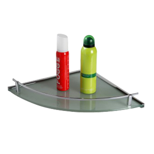Buy Glass Corner Shelf (Frost & Tempered Glass) 250X250mm Chrome