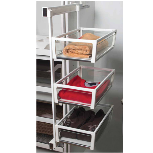 Buy 3 Shelf Glass Basket Pull Out with Silent Soft Closing Dimension