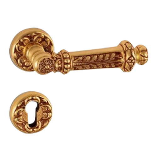 Buy Capua Door Handle on rose Old Gold Finish Online in India Benzoville