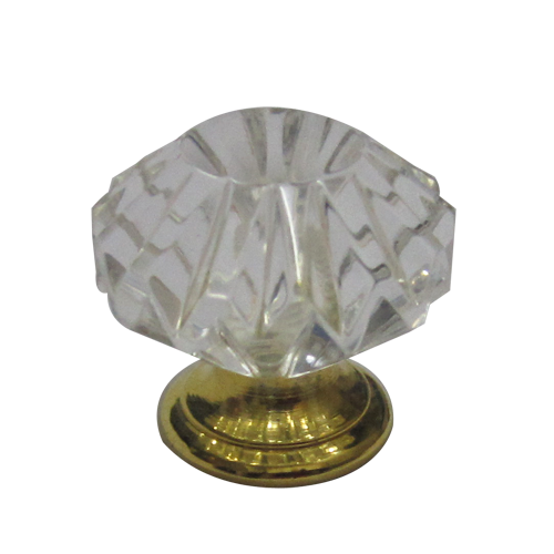 Buy Crystal Knob Crystal/Gold Finish Size 30mm Online in