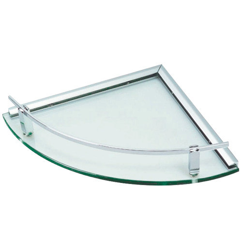 Buy Glass Corner Shelf 250X250mm Chrome Plated Finish Online in