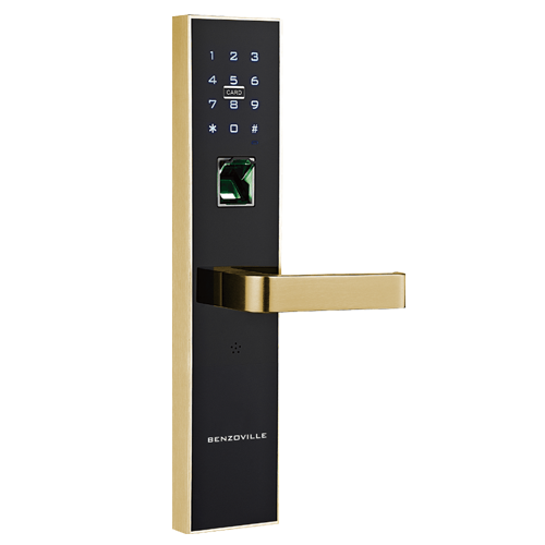Buy Fingerprint Door Lock Black With Gold Finish Online In