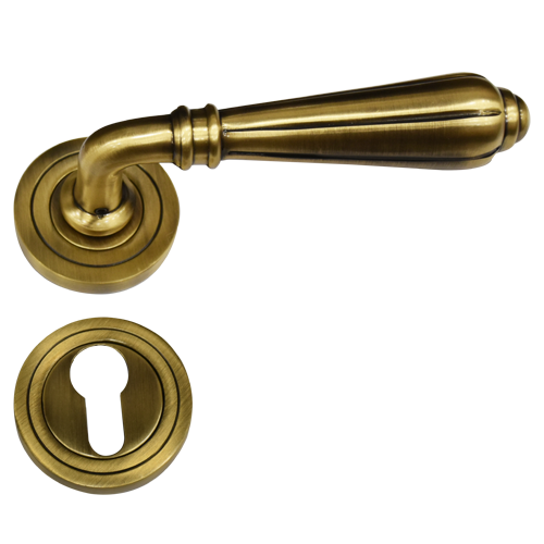 Buy Brass Door Lever Handle Antique Brass Finish from Unique Hardware