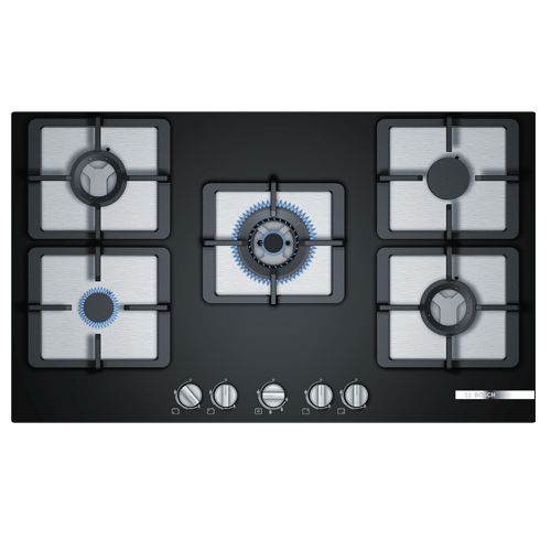 Bosch 4 Gas Glass hob 90 cm Black Online in India Benzoville